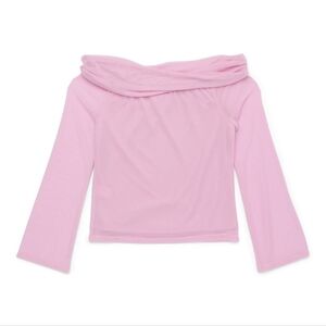 Sugar & Diamonds Girls Long Sleeve Off The Shoulder Mesh Top,
